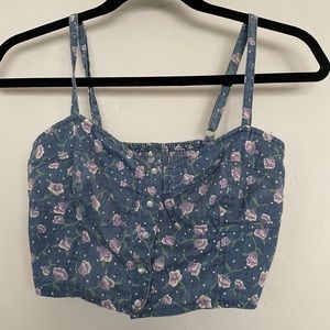 Charlotte Russe Floral Bustier Crop Top